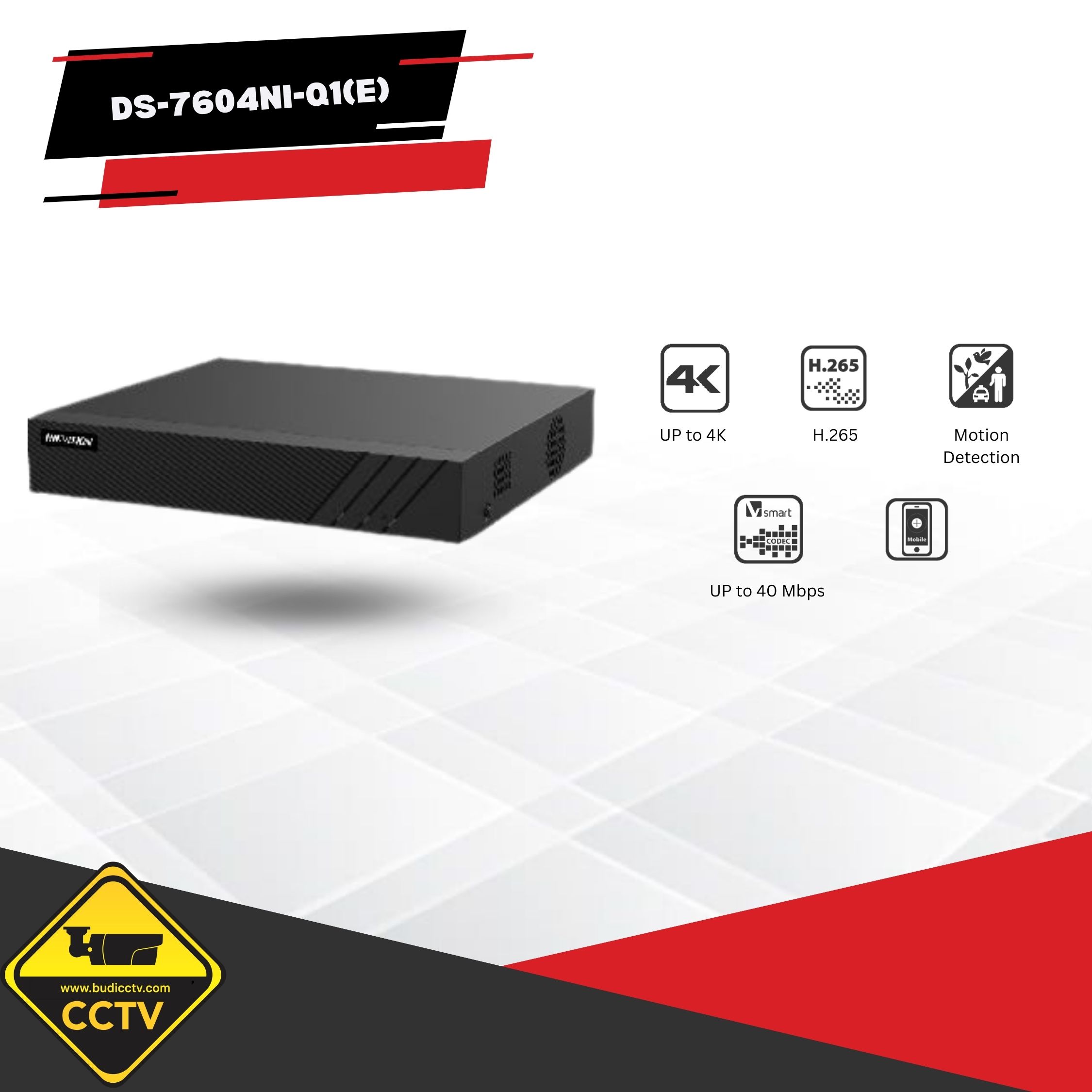 NVR HIKVISION 4 CHANNEL DS-7604NI-Q1(E)