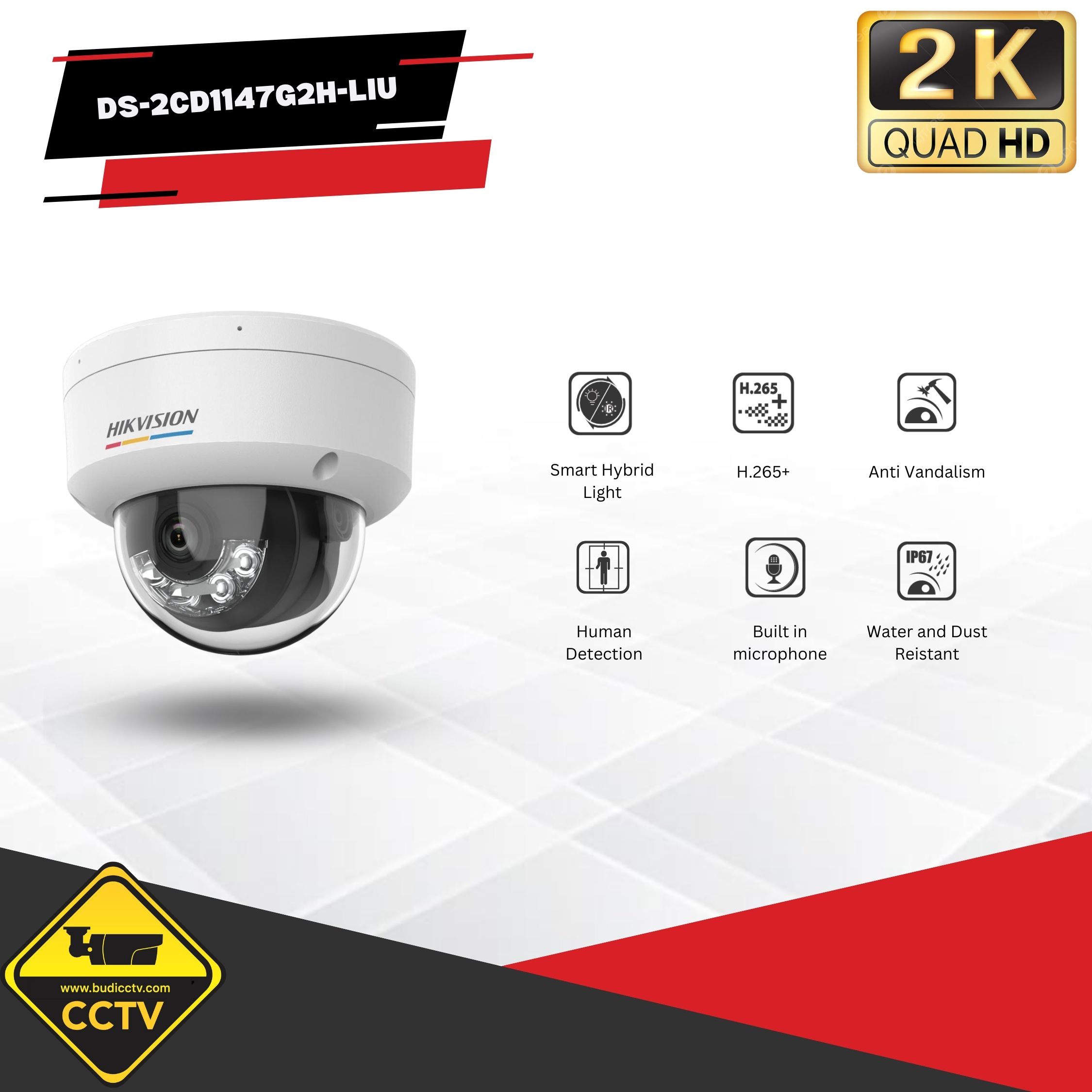 IP KAMERA HIKVISON INDOOR COLORVU + AUDIO 4MP DS-2CD1147G2H-LIU