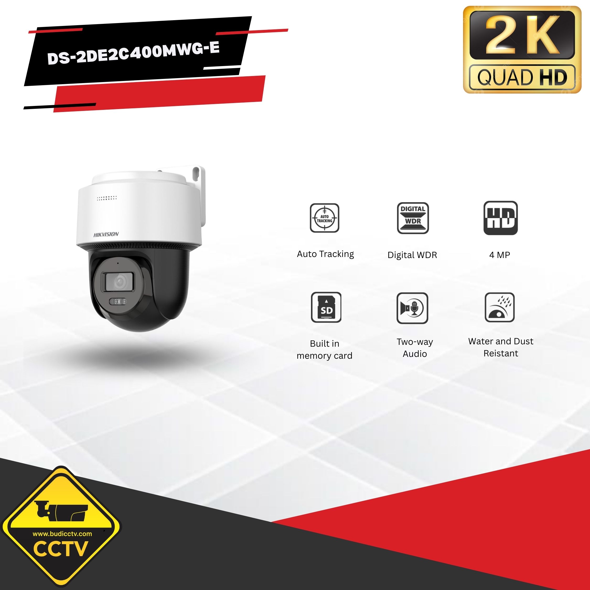 IP KAMERA PT HIKVISION OUTDOOR 4MP DS-2DE2C400MWG-E
