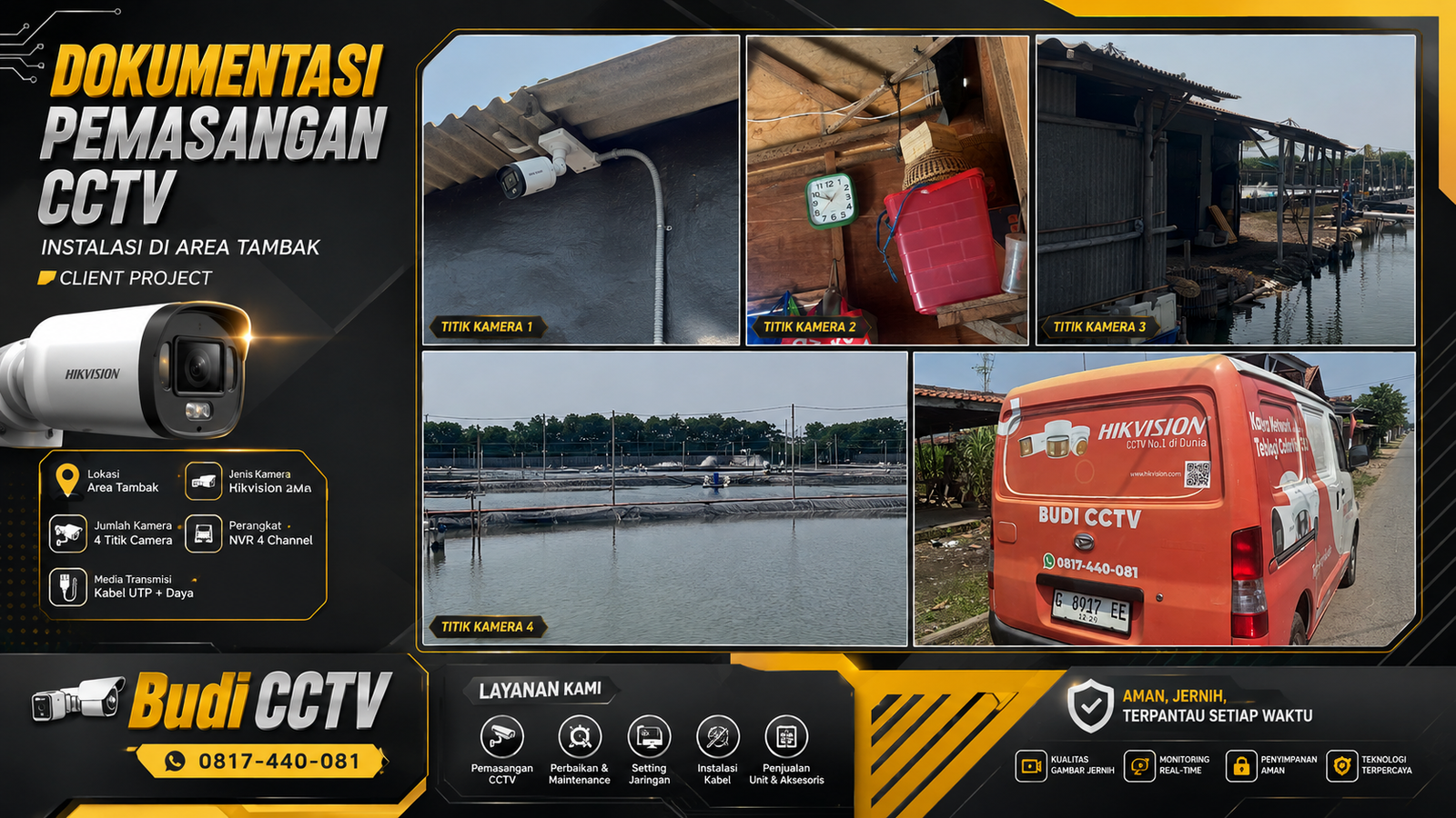 Instalasi CCTV Hikvision di Tambak Area Pekalongan