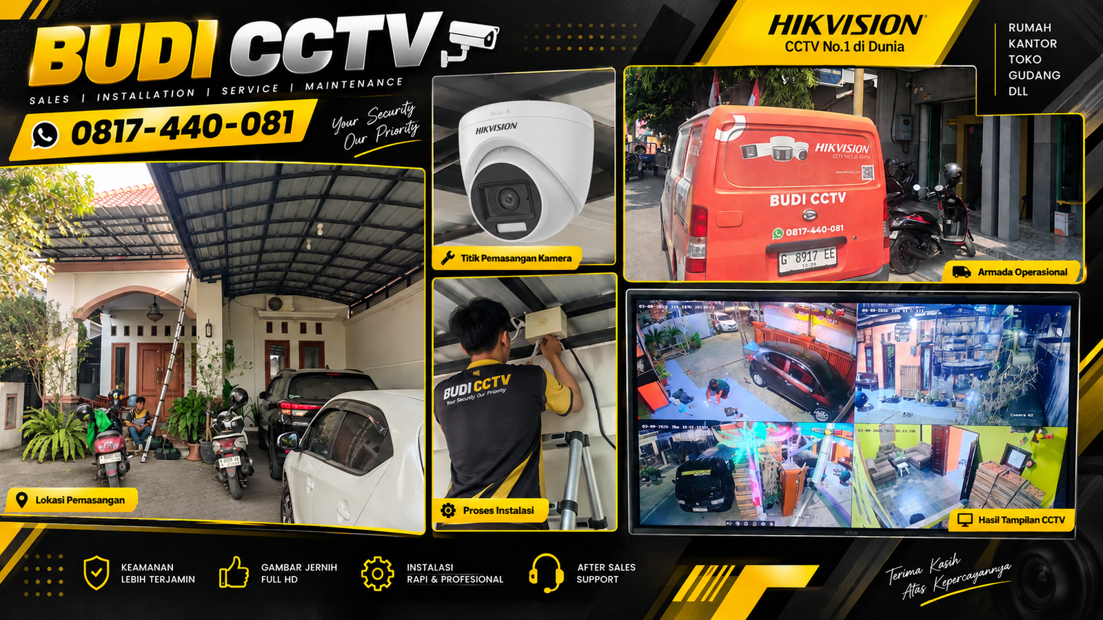 Instalasi CCTV Hikvision Two Way Audio di Rumah Pekalongan