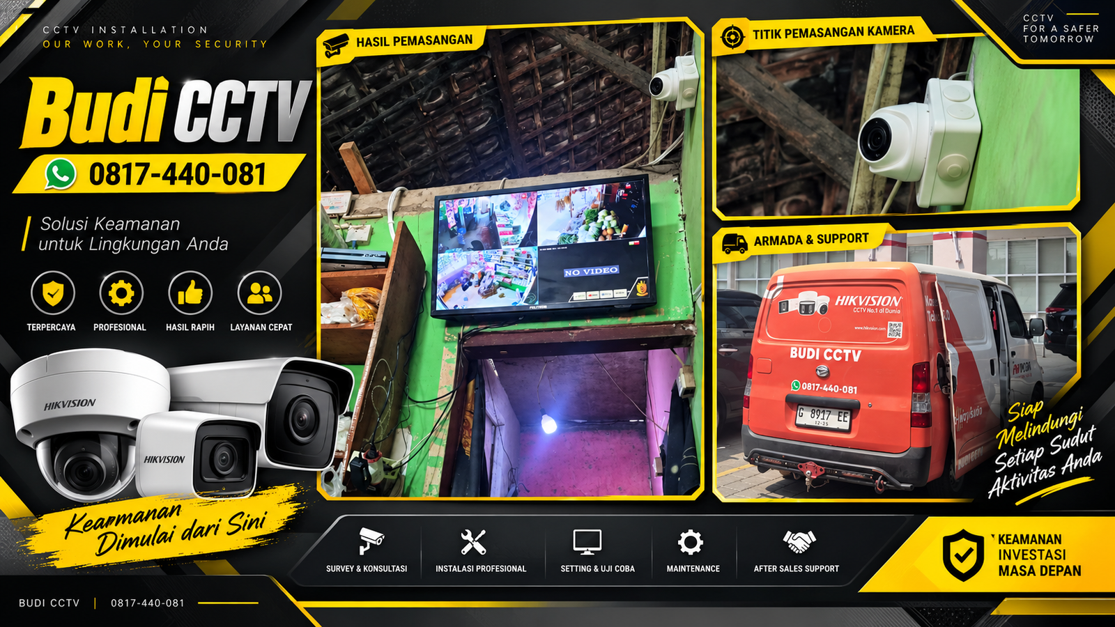 Pemasangan CCTV HiLook IP Camera di Toko Pekalongan