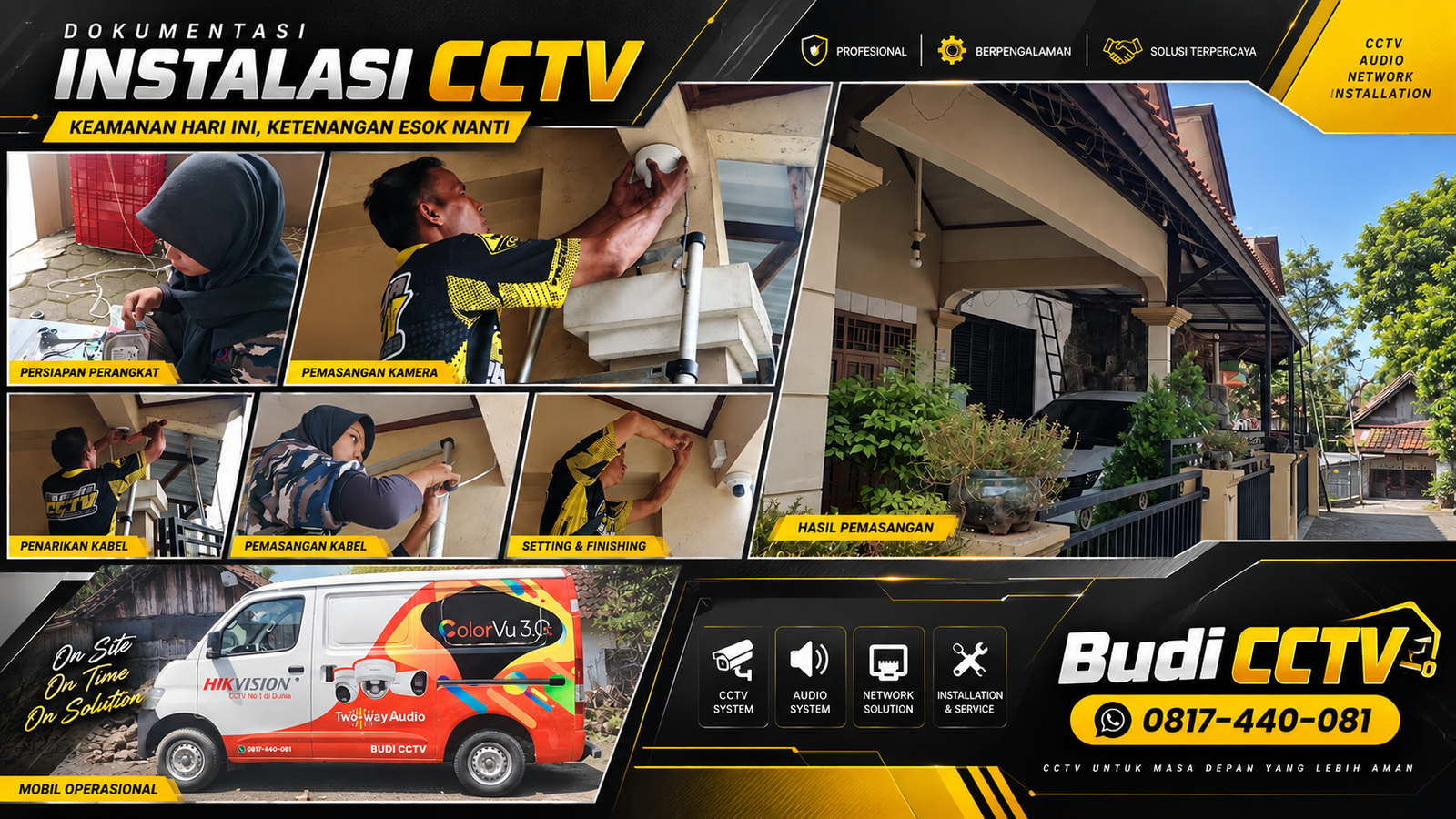 Instalasi CCTV HiLook IP Camera untuk Keamanan Hunian di Pekalongan
