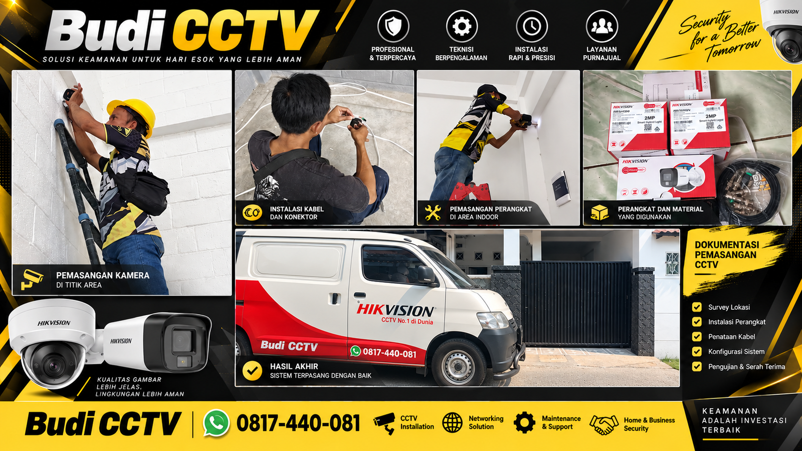 Instalasi CCTV Hikvision oleh Tim Budi CCTV untuk Rumah di Pekalongan
