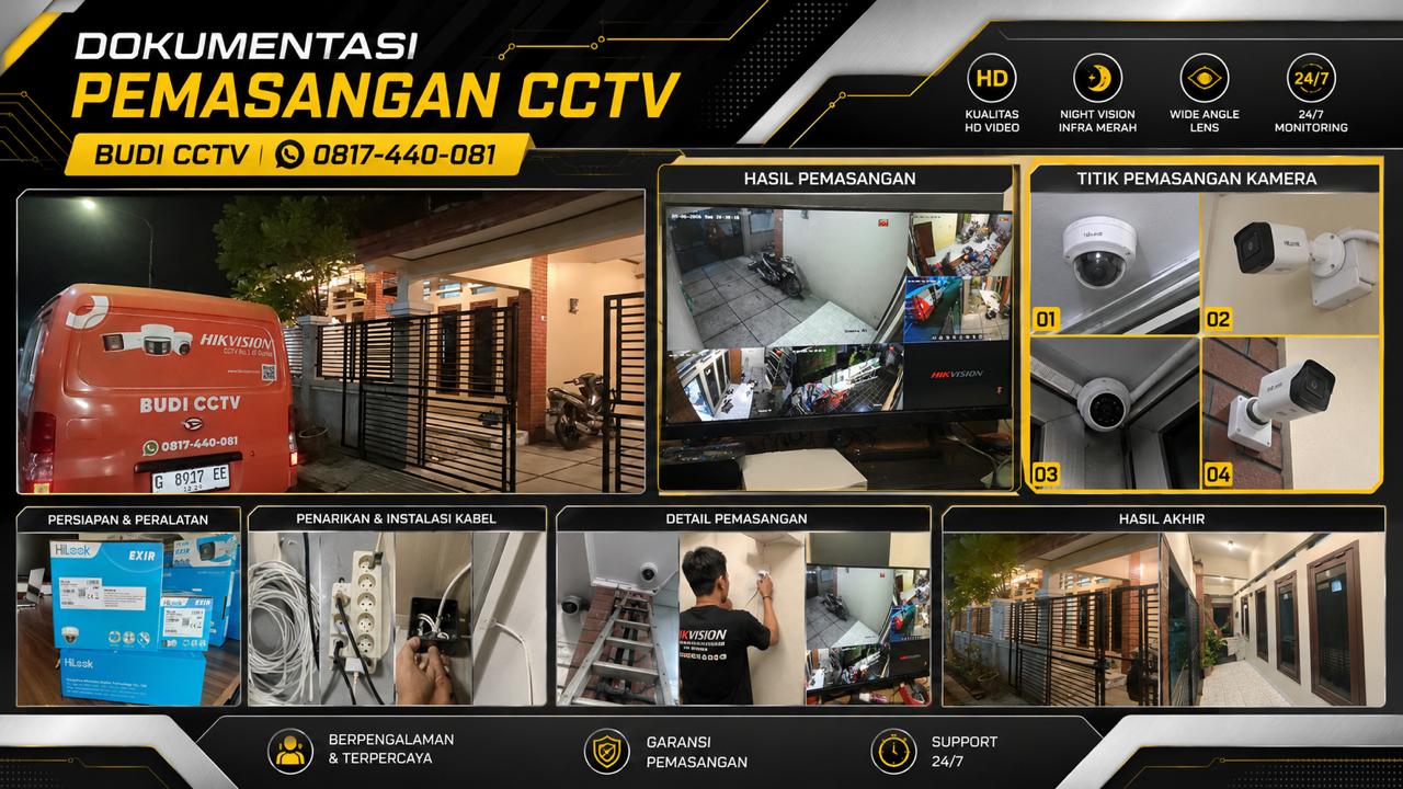 Pemasangan CCTV Hilook 2 MP IP Camera di Rumah Area Pekalongan Oleh Tim Teknisi Budi CCTV