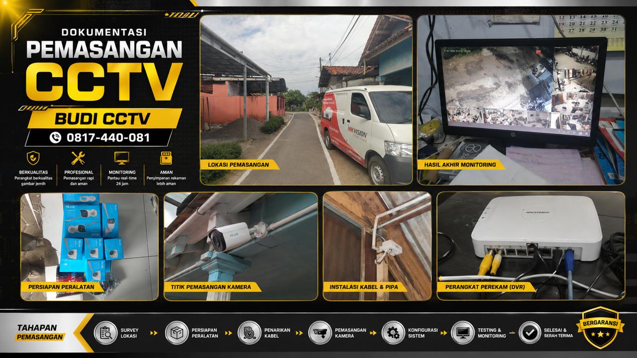 Instalasi CCTV HiLook Turbo HD 8 Kamera di Garment Pekalongan Oleh Budi CCTV