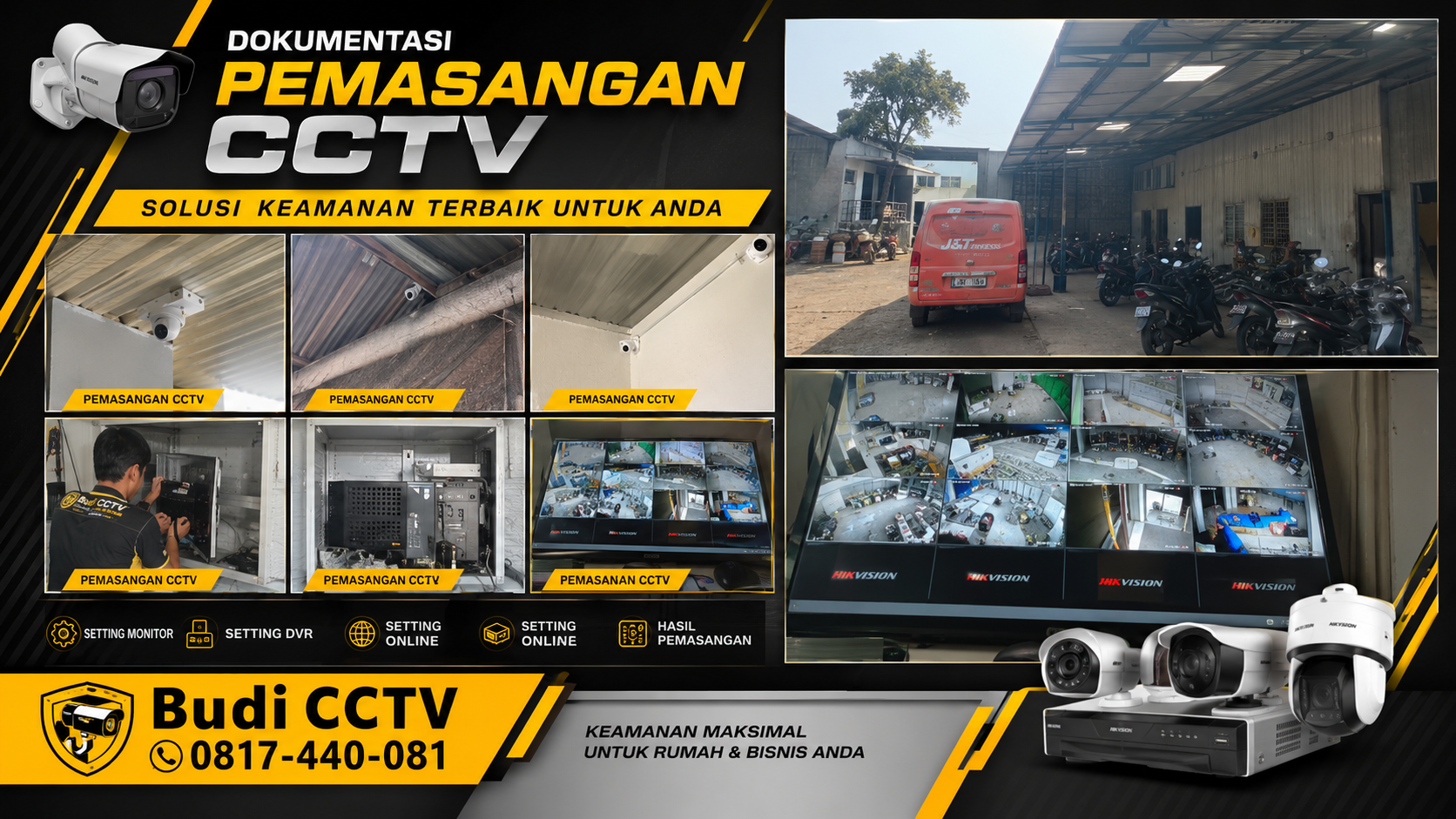 Pemasangan CCTV Hilook IP Camera di Salah Satu Pabrik Pekalongan