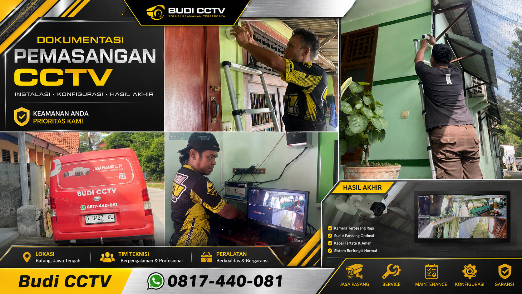 Instalasi CCTV HiLook IP Camera di Rumah Kawasan Batang