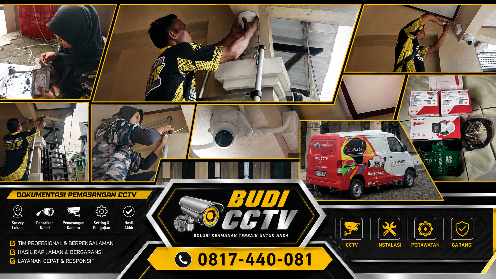Instalasi CCTV Hikvision Rapi di Rumah Pekalongan